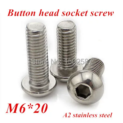 100pcs/lot M6*20 Bolt A2-70 ISO7380 Button Head Socket Screw/Bolt SUS304 Stainless Steel M6X20mm
100pcs/lot M6*20 Bolt A2-70 ISO7380 Button Head Socket Screw/Bolt SUS304 Stainless Steel M6X20mm