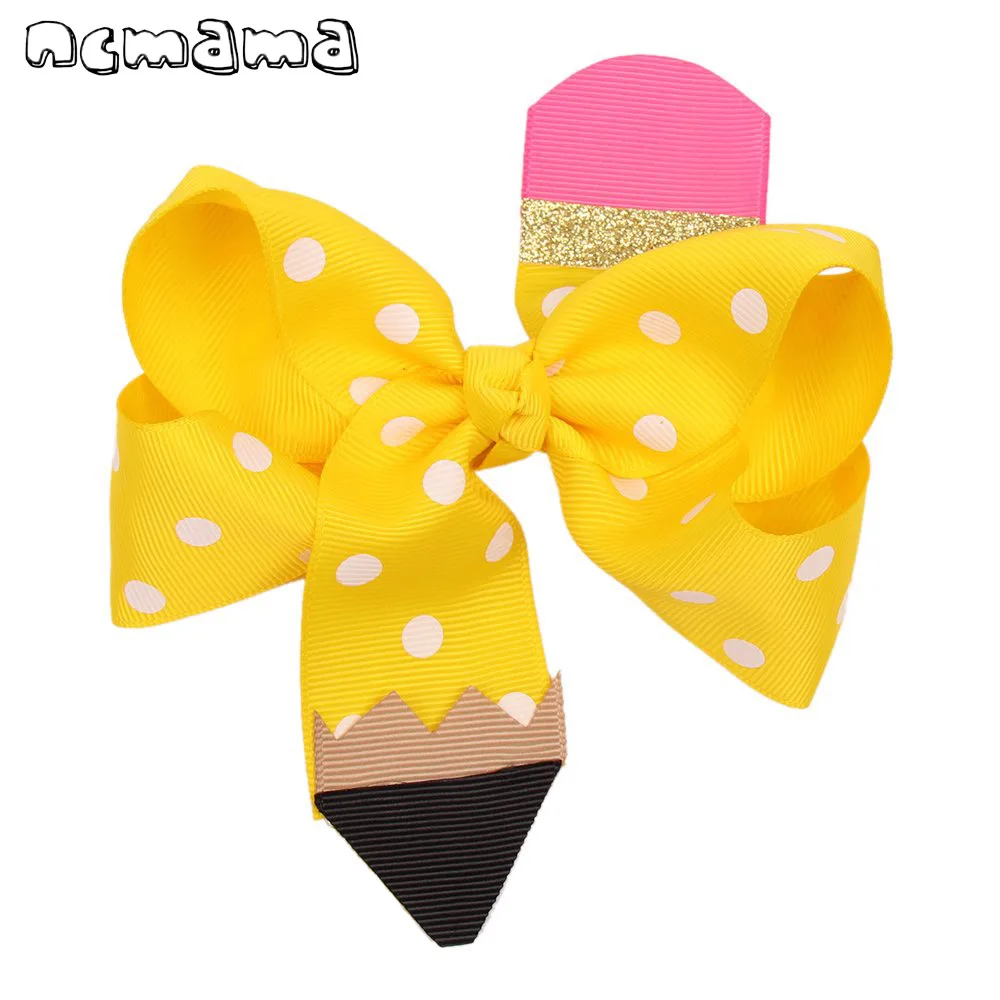 Fashion 4.5 Inch Back To School Pencil Print Hair Bows for Girls Hair Clips Cute Dot Bowknot Hairgrips Kids Hair Accessories
Fashion 4.5 Inch Back To School Pencil Print Hair Bows for Girls Hair Clips Cute Dot Bowknot Hairgrips Kids Hair Accessories
