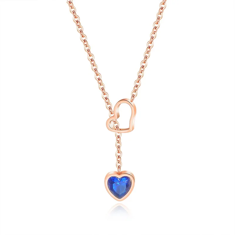 New Fashion Heart Rose Gold Color Cubic Zircon Pendants Necklaces For Women Clavicle Chain Silver Color Necklace Ladies Jewelry
New Fashion Heart Rose Gold Color Cubic Zircon Pendants Necklaces For Women Clavicle Chain Silver Color Necklace Ladies Jewelry