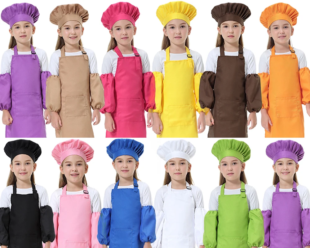 Children's Polyester Apron Painting Cooking Kids Baking Apron Set Chef Hat Print Logo Customized Smock Pinafore
Children's Polyester Apron Painting Cooking Kids Baking Apron Set Chef Hat Print Logo Customized Smock Pinafore