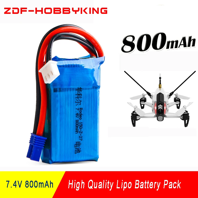2018 Новый ZDF RC литий полимерный 2S 7 4 v 800mah EC2 разъем Lipo батарея для Walkera Rodeo 150 Z 27