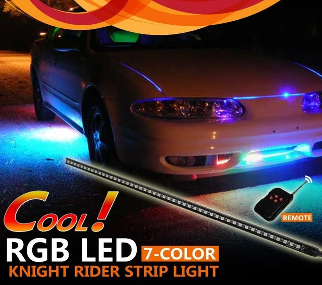 7-Colors RGB Led Knight Rider Light 56cm 5050 led 48smd Scanner Strip Lighting with Wireless Remote Control For Car Underglow
7-Colors RGB Led Knight Rider Light 56cm 5050 led 48smd Scanner Strip Lighting with Wireless Remote Control For Car Underglow