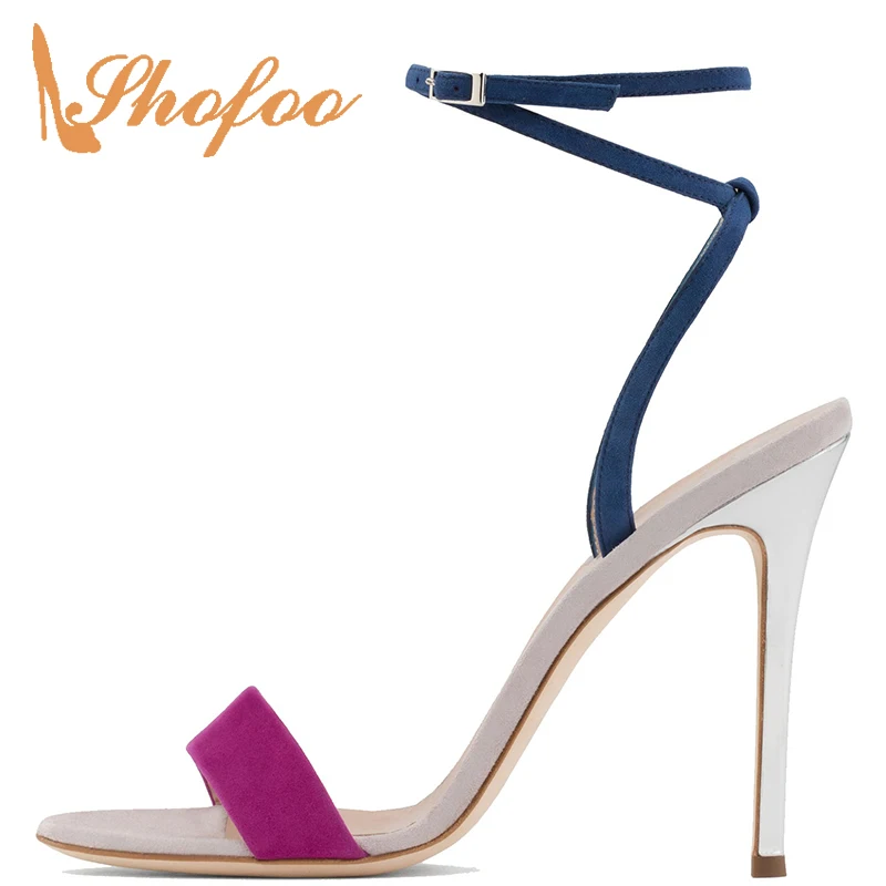 Mixed-Colors Sandals Stiletto Ankle Buckle Strap Super High Thin Heel Fashion Concise Large Size 33 35 Casual Mature 2021 Summer
Mixed-Colors Sandals Stiletto Ankle Buckle Strap Super High Thin Heel Fashion Concise Large Size 33 35 Casual Mature 2021 Summer