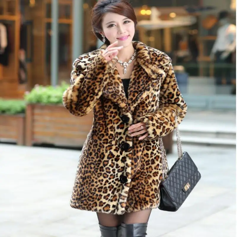 New winter Korean women faux fur coat Thick warm leopard mink trench coats Sexy luxury female overcoat
New winter Korean women faux fur coat Thick warm leopard mink trench coats Sexy luxury female overcoat