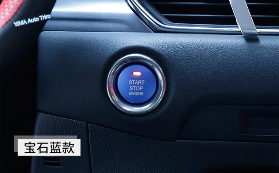 

Lapetus For Mazda 3 AXELA Hatchback Sedan 2017 2018 Auto Styling Engine Start Stop Push Button Key Hole Switch Cover Trim 1 Pcs