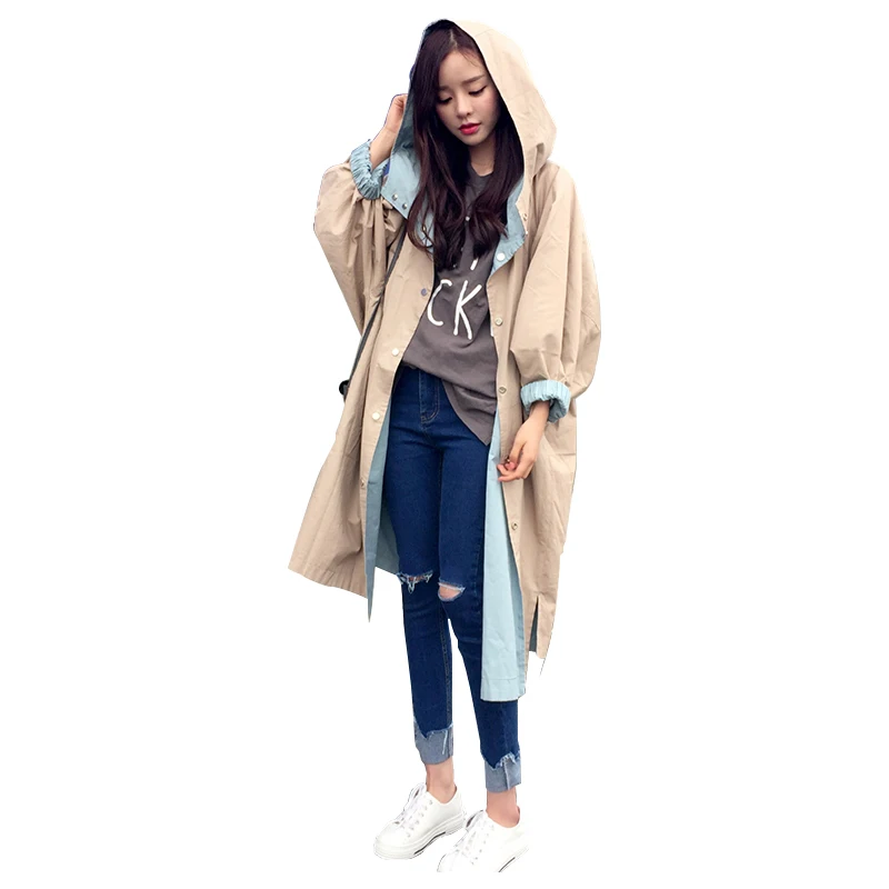 Windbreaker Female Spring 2018 New Korean Loose Large Size Hooded Long Double Sided Printing Dust Coat Fashion Cotton Tide ZTT40
Windbreaker Female Spring 2018 New Korean Loose Large Size Hooded Long Double Sided Printing Dust Coat Fashion Cotton Tide ZTT40