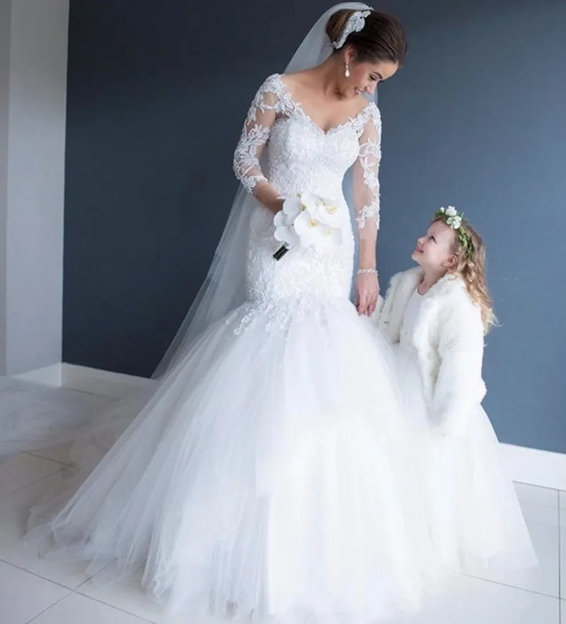 Vestidos De Noiva 2019 сексуальное кружевное свадебное платье русалки с длинным рукавом из
