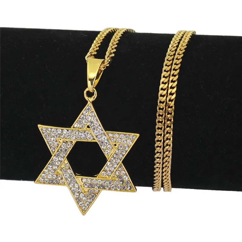 Star of David Hip Hop Rhinestone Necklace Jewish Symbol Pendant Stars Pendant & Necklace For Hip Hop jewelry Dropshipping
Star of David Hip Hop Rhinestone Necklace Jewish Symbol Pendant Stars Pendant & Necklace For Hip Hop jewelry Dropshipping