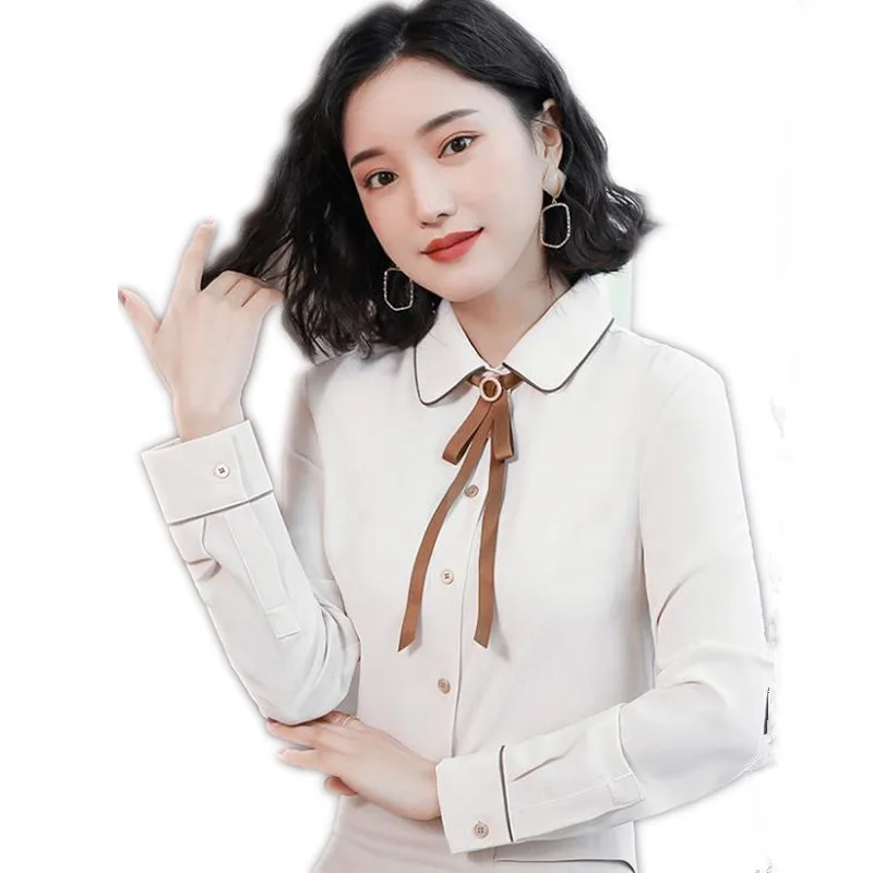 Long Sleeve Chiffon Women Blouses 2019 Fashion Short Autumn Shirts Turn-Down Collar Bow Female Tops Casual Blouse Mujer Q1216
Long Sleeve Chiffon Women Blouses 2019 Fashion Short Autumn Shirts Turn-Down Collar Bow Female Tops Casual Blouse Mujer Q1216