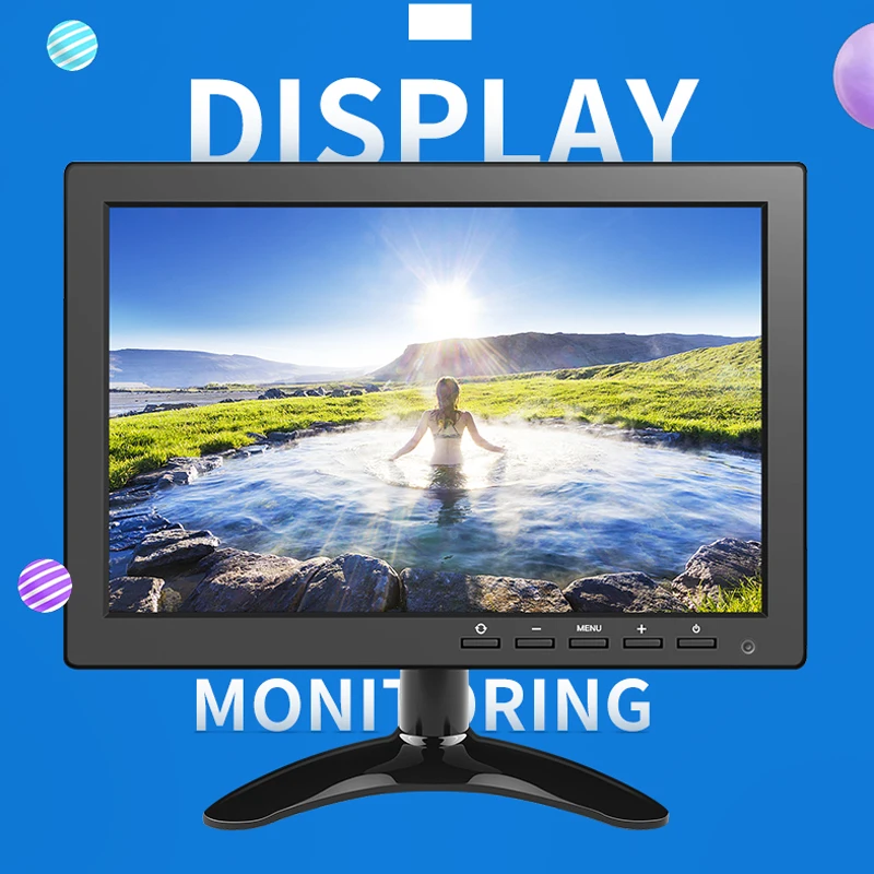 Фото Портативный 10 1 дюймовый VGA BNC AV HDMI USB MP4/5 дисплей 1024x600 ЖК экран для автомобиля