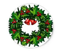 1.5inch Christmas- Wreath Sticker1
