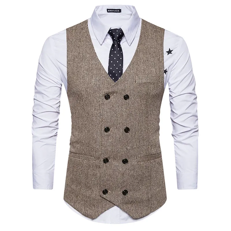 Mens Old School 8 Buttons Herringbone Vests For Male Slim Fit Mans Suit Sleeveless Vest Formal Waistcoat for Suit or Tuxedo
Mens Old School 8 Buttons Herringbone Vests For Male Slim Fit Mans Suit Sleeveless Vest Formal Waistcoat for Suit or Tuxedo