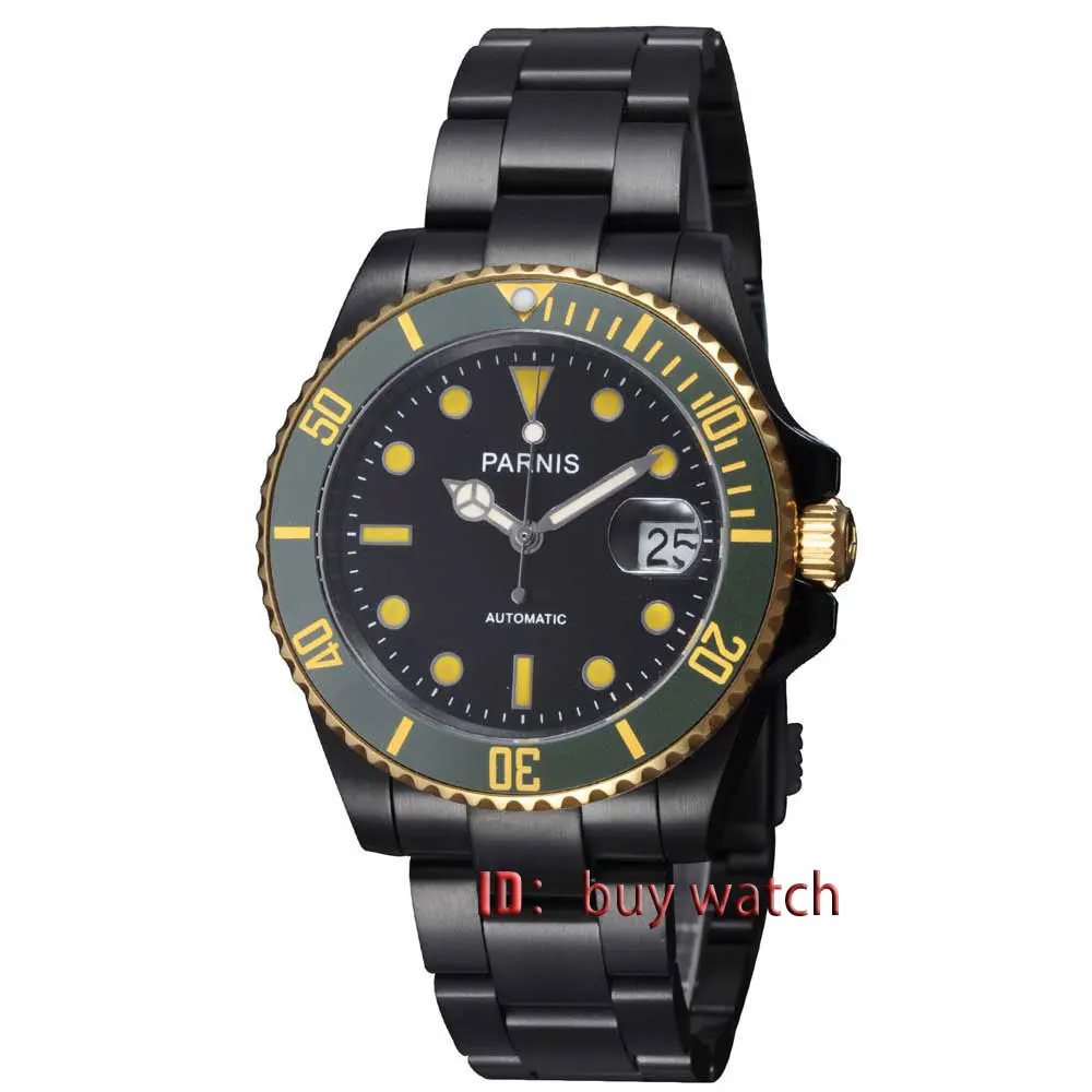 40mm Parnis green bezel PVD case Automatic movement sapphire glass Mens Watch 185
40mm Parnis green bezel PVD case Automatic movement sapphire glass Mens Watch 185