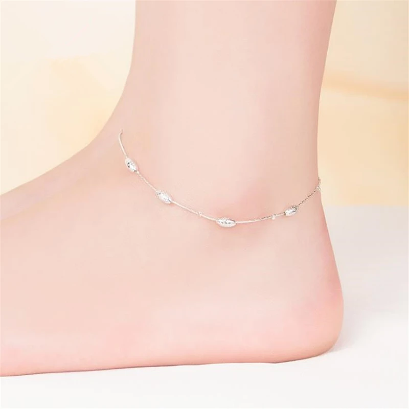 KOFSAC Summer New 925 Sterling Silver Ankle Chain Anklets For Women Beach Party Fashion Olive Beads Bracelet Foot Jewelry Gifts
KOFSAC Summer New 925 Sterling Silver Ankle Chain Anklets For Women Beach Party Fashion Olive Beads Bracelet Foot Jewelry Gifts