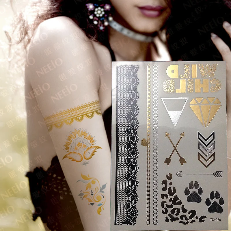 New 1sheet Black White henna taty Fake Lace tattoo stickers Metallic temporary flash tattoos Arabic Trendy Tattoo Tattoos
New 1sheet Black White henna taty Fake Lace tattoo stickers Metallic temporary flash tattoos Arabic Trendy Tattoo Tattoos