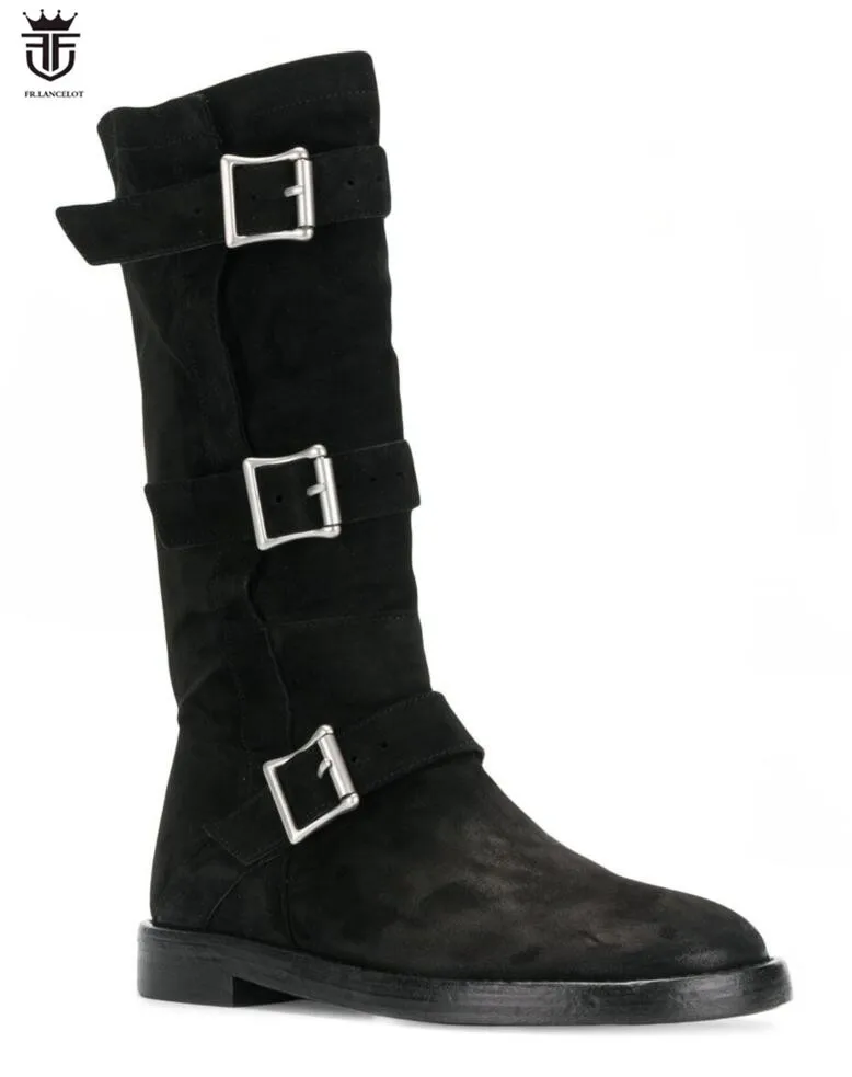 FR.LANCELOT 2020 mens Boots suede leather boot high top Men Boots thick heel square buckle booties flat heel black men's booties
FR.LANCELOT 2020 mens Boots suede leather boot high top Men Boots thick heel square buckle booties flat heel black men's booties