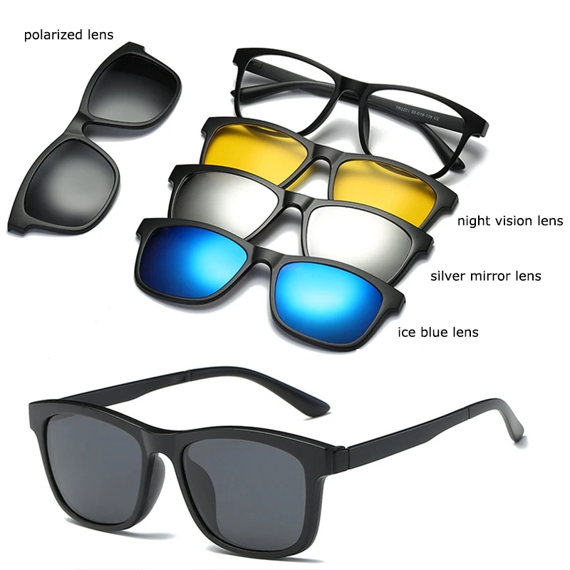 Bellcaca Spectacle Frame Men Women Eyeglasses With 4 PCS Sunglasses Clip On Computer Optical Clear Glasses For Male Female BC327
Bellcaca Spectacle Frame Men Women Eyeglasses With 4 PCS Sunglasses Clip On Computer Optical Clear Glasses For Male Female BC327