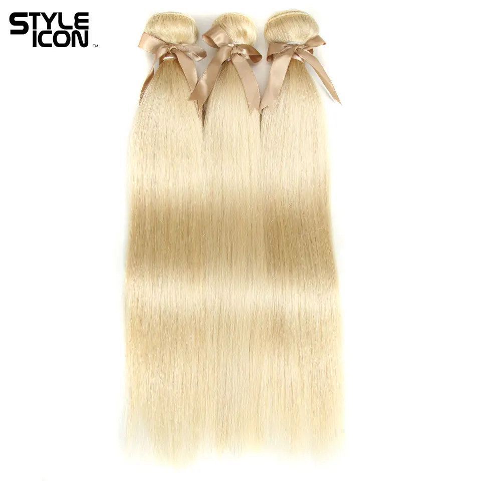 

Styleicon Straight Hair Bundles Blonde 613 Bundles Human Hair 3 Pieces Brazilian 10inch - 26inch Straight Hair Weaves Free Ship