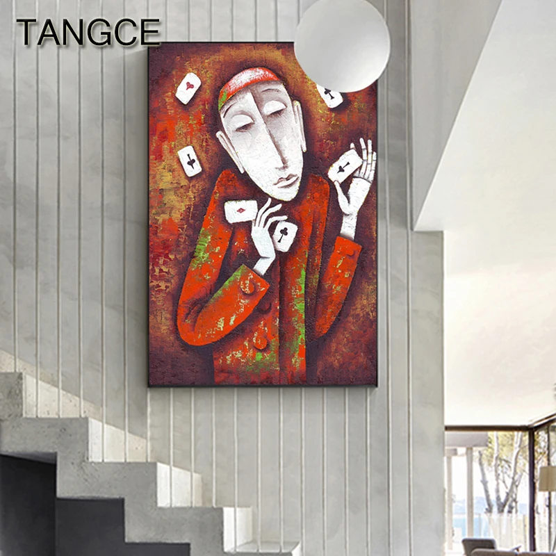 Abstract Poker Man Canvas Art Vintage Oil Painting Bright Color Posters Print Crazy Wall Art for Bedroom Bar Death Gaze Tableaux
Abstract Poker Man Canvas Art Vintage Oil Painting Bright Color Posters Print Crazy Wall Art for Bedroom Bar Death Gaze Tableaux