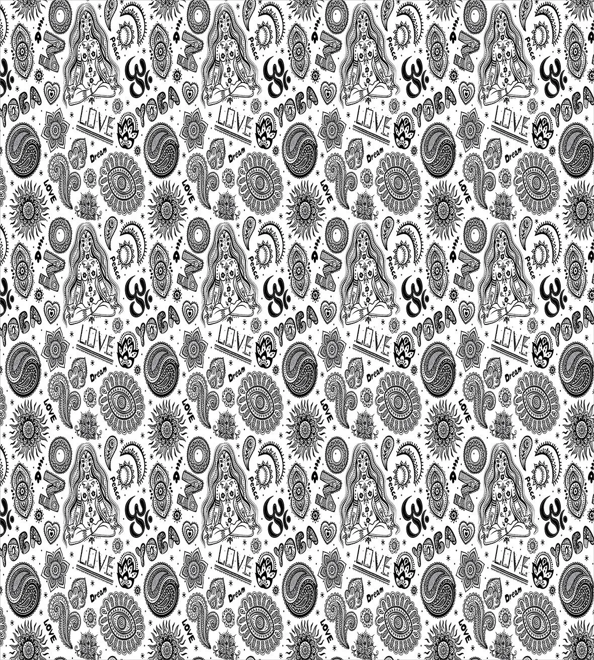 Yoga Duvet Cover Set Abstract Monochrome East Asian Culture Elements with Mandala Paisley Floral Pattern Bedding Set Black White
Yoga Duvet Cover Set Abstract Monochrome East Asian Culture Elements with Mandala Paisley Floral Pattern Bedding Set Black White