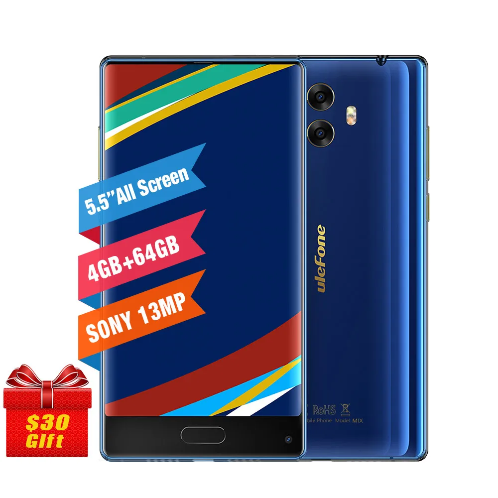 Ulefone Mix 5 "FHD все Экран 4 ГБ 64 Android 7 0 мобильный телефон MT6750T Octa Core г LTE 13MP двойной