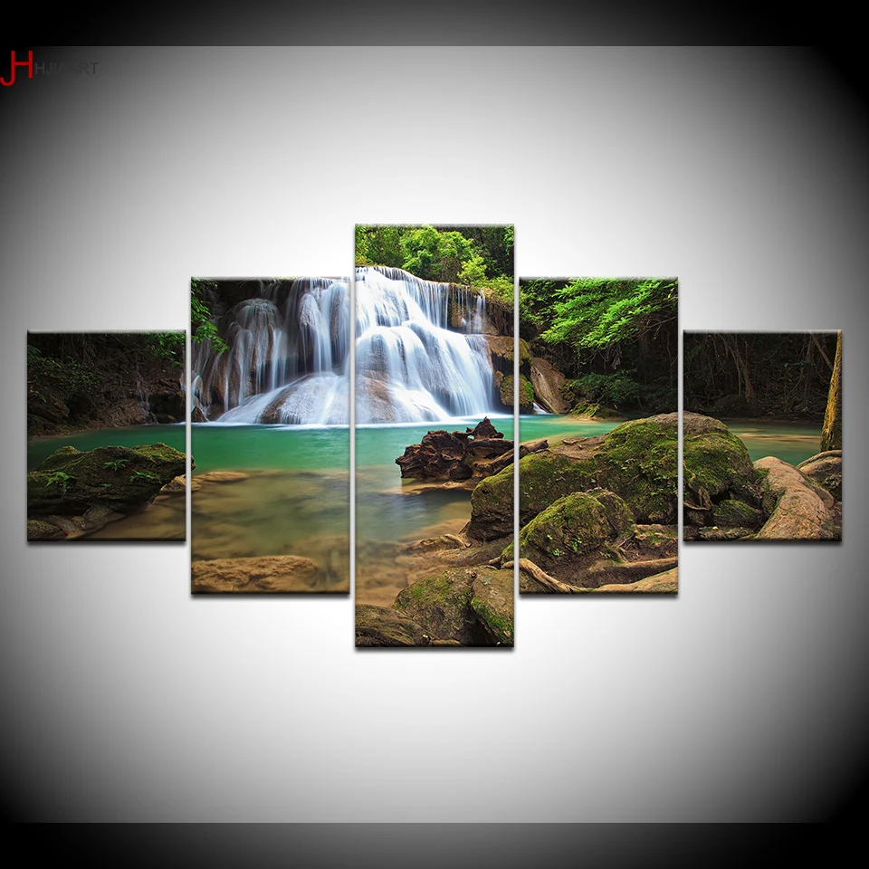 Print Pictures Living Room Wall Art 5 Pieces Forest Waterfall Lake Natural Landscape Canvas Paintings Modular Decor Poster Frame
Print Pictures Living Room Wall Art 5 Pieces Forest Waterfall Lake Natural Landscape Canvas Paintings Modular Decor Poster Frame