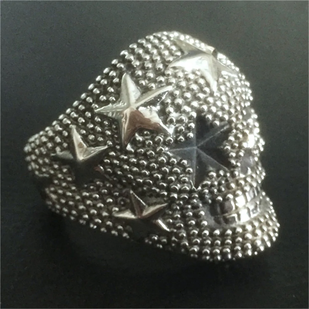

Support Dropship Newest Personal Design Huge Heavy Skull Ring 316L Stainless Steel Jewelry Stars Cool Men Skull Ring