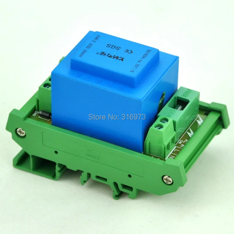 P 230VAC 12VAC 5VA DIN рейка крепление Мощность трансформатор модуль D-1005T/J AC12V |