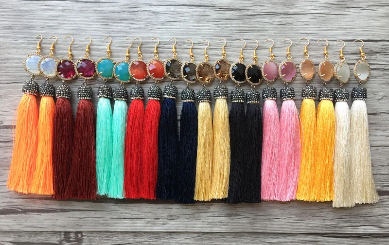 10 pairs Faceted Glass Crystal Connector Double Bails with Boho Rhinestone Stone Tassel Dangle Charms Jewelry Earrings ER228
10 pairs Faceted Glass Crystal Connector Double Bails with Boho Rhinestone Stone Tassel Dangle Charms Jewelry Earrings ER228