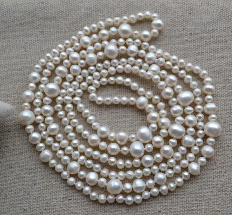 Elegant Flower Girl Pearl Necklace,62inches 5-11mm White Freshwater Pearl Necklace,Perfect Bridesmaid Girlfriend Gift Jewelry
Elegant Flower Girl Pearl Necklace,62inches 5-11mm White Freshwater Pearl Necklace,Perfect Bridesmaid Girlfriend Gift Jewelry