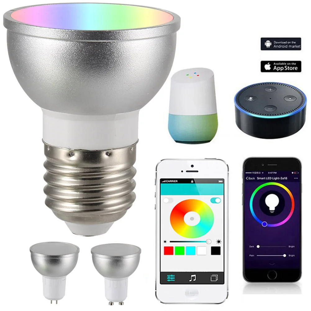Затемняемый Wi Fi умный светодиодный светильник с таймером RGB цвет для Amazon Alexa Google