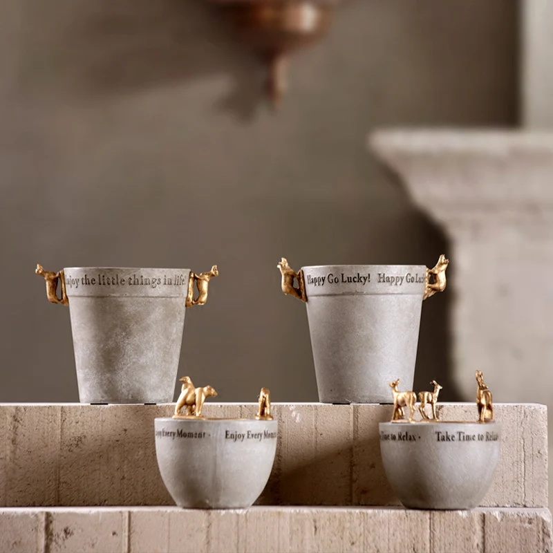 American village retro home decor resin flower pot candlestick vintage art carved candle stand nordic style pillar holder
American village retro home decor resin flower pot candlestick vintage art carved candle stand nordic style pillar holder