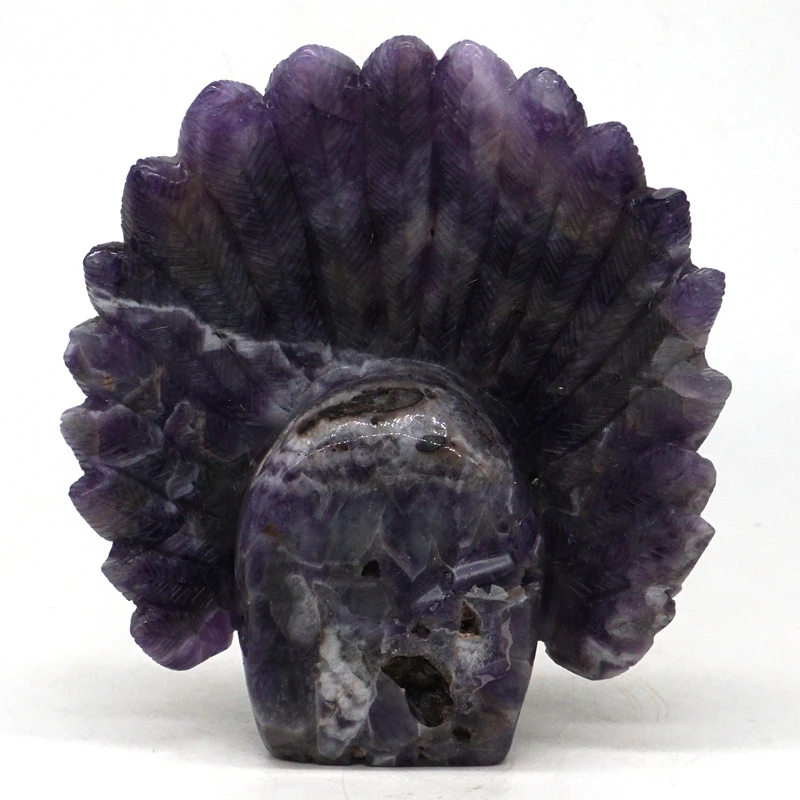 Indians Skull Figurine 4.8" Natural Gemstone Amethyst Crystal Carved Stone Statue Home Decor
Indians Skull Figurine 4.8" Natural Gemstone Amethyst Crystal Carved Stone Statue Home Decor