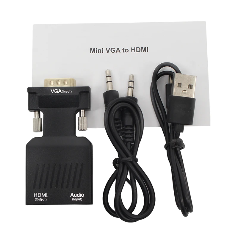 Преобразователь из VGA в HDMI 1080 P адаптер с видео для портативных ПК HDTV проектором