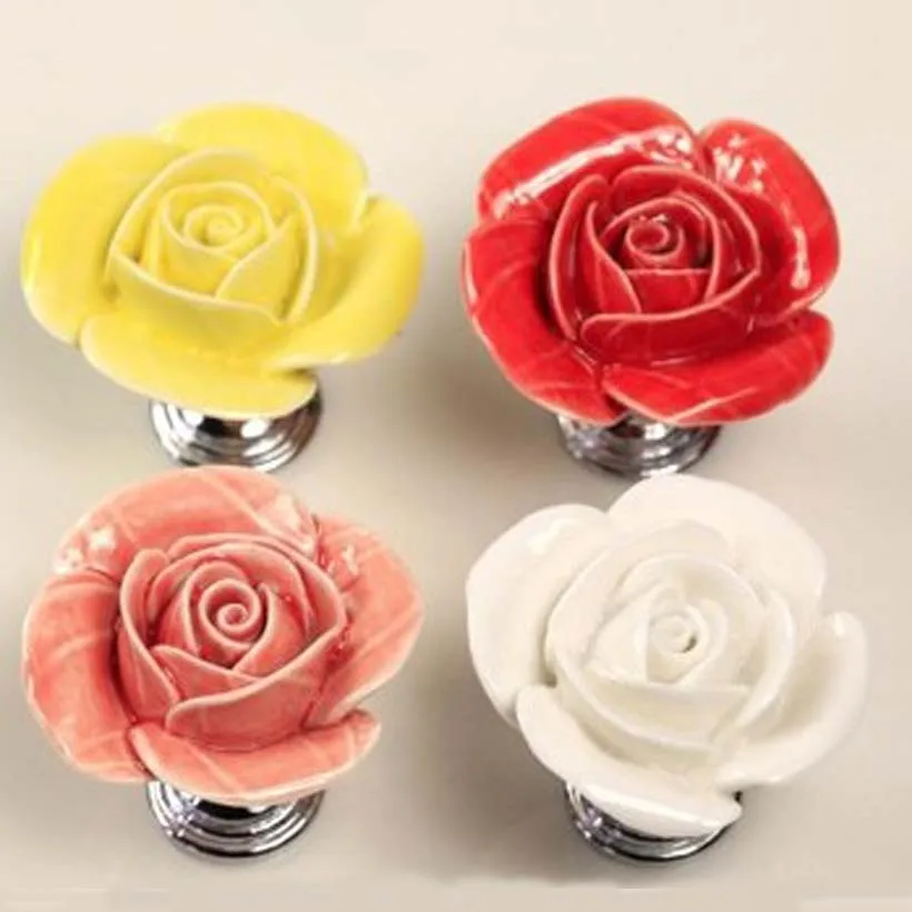 45mm rose flower ceramic kitchen cabinet drawer knobs white red yellow silver dresser cupboard furniture handle pull knob
45mm rose flower ceramic kitchen cabinet drawer knobs white red yellow silver dresser cupboard furniture handle pull knob
