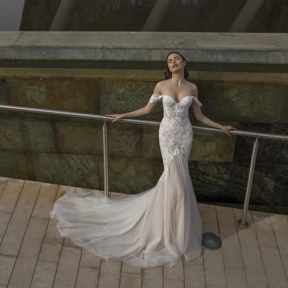 Vestido Novia Sirena Off-The-Shoulder Mermaid Wedding Dress White Appliques Wedding Gowns Sweep Train Beach Wedding Dresses
Vestido Novia Sirena Off-The-Shoulder Mermaid Wedding Dress White Appliques Wedding Gowns Sweep Train Beach Wedding Dresses