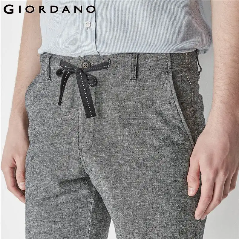 Giordano мужские льняные хлопковые шорты обычные Модные бермуды masculina Pantalones Cortos De Los