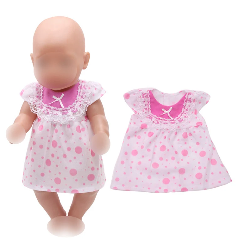Doll clothes Cute printed baby pink dress fit 43 cm baby dolls and 18 inch Girl dolls accessories a4
Doll clothes Cute printed baby pink dress fit 43 cm baby dolls and 18 inch Girl dolls accessories a4