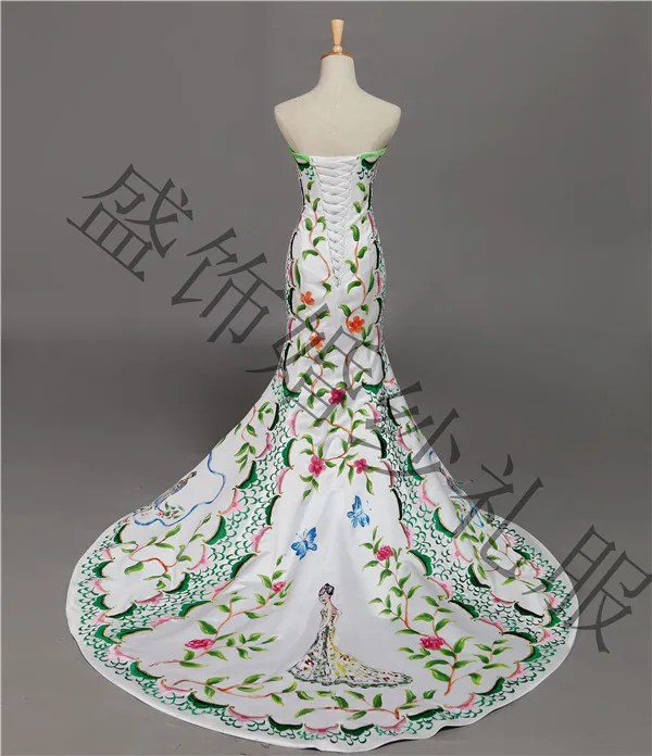 The new star dress 2016 physical map shooting white, ivory, blue and white handmade dress Bra straps fishtail dress long section
The new star dress 2016 physical map shooting white, ivory, blue and white handmade dress Bra straps fishtail dress long section