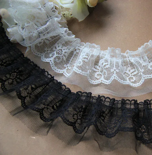 10Yard/lot 6cm double layer pleated white black lace trim gauze embroidery fabric diy craft
10Yard/lot 6cm double layer pleated white black lace trim gauze embroidery fabric diy craft