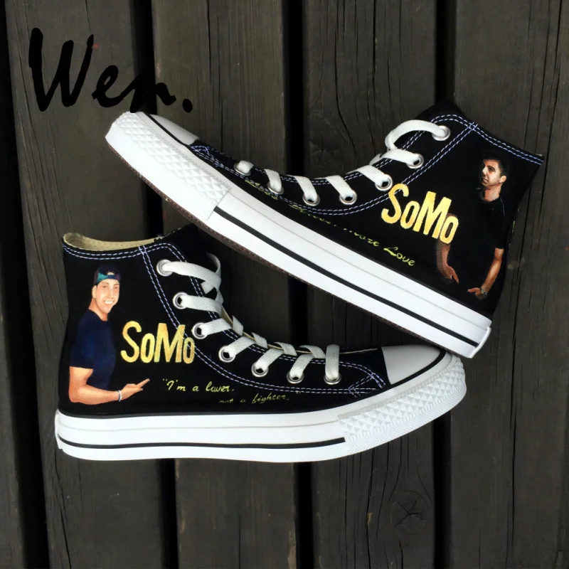 Wen Design Hand Painted Black Canvas Shoes Singer SoMo High Top Customized Women Men Breathable Comfortable Type Sneakers
Wen Design Hand Painted Black Canvas Shoes Singer SoMo High Top Customized Women Men Breathable Comfortable Type Sneakers