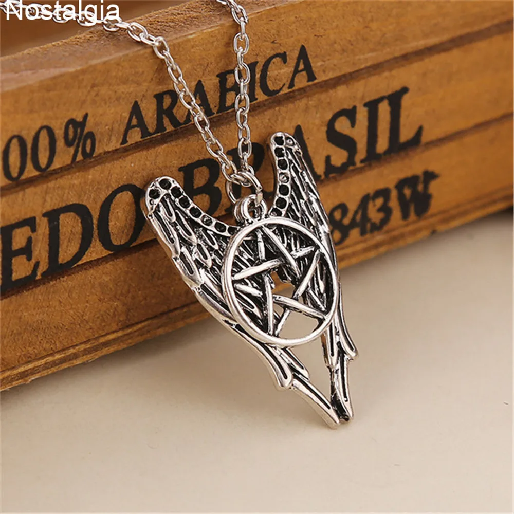 Ностальгия Wicca 2 подвески пентаграмма и крыло сверхъестественные ангельские
