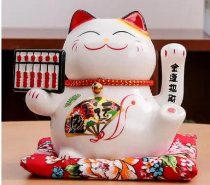 Счастливый Кот Украшения электрическая Ручная японская керамическая кошка