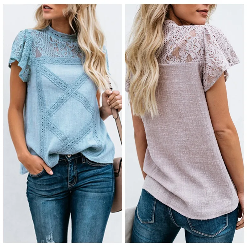 Cotton Lace Shirts Floral Sexy Hollow Out Top Women Fashion O Neck Short Sleeve Casual Summer Women Blouses and Tops Blusas J1
Cotton Lace Shirts Floral Sexy Hollow Out Top Women Fashion O Neck Short Sleeve Casual Summer Women Blouses and Tops Blusas J1