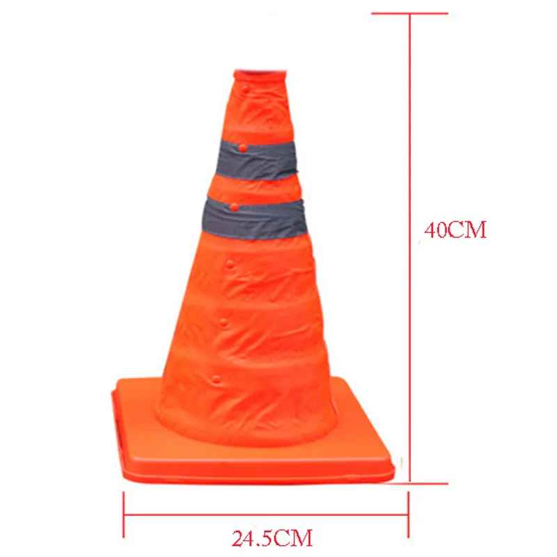 Складывающийся складной оранжевый конус безопасности дорожного движения