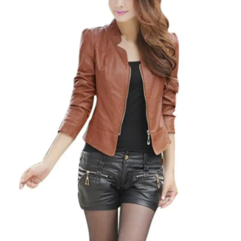 Women Jacket Solid Women Basic Coats Coat Female Down Jacket Slim Women's Sexy Biker Motorcycle PU Leather Jacket Zipper
Women Jacket Solid Women Basic Coats Coat Female Down Jacket Slim Women's Sexy Biker Motorcycle PU Leather Jacket Zipper