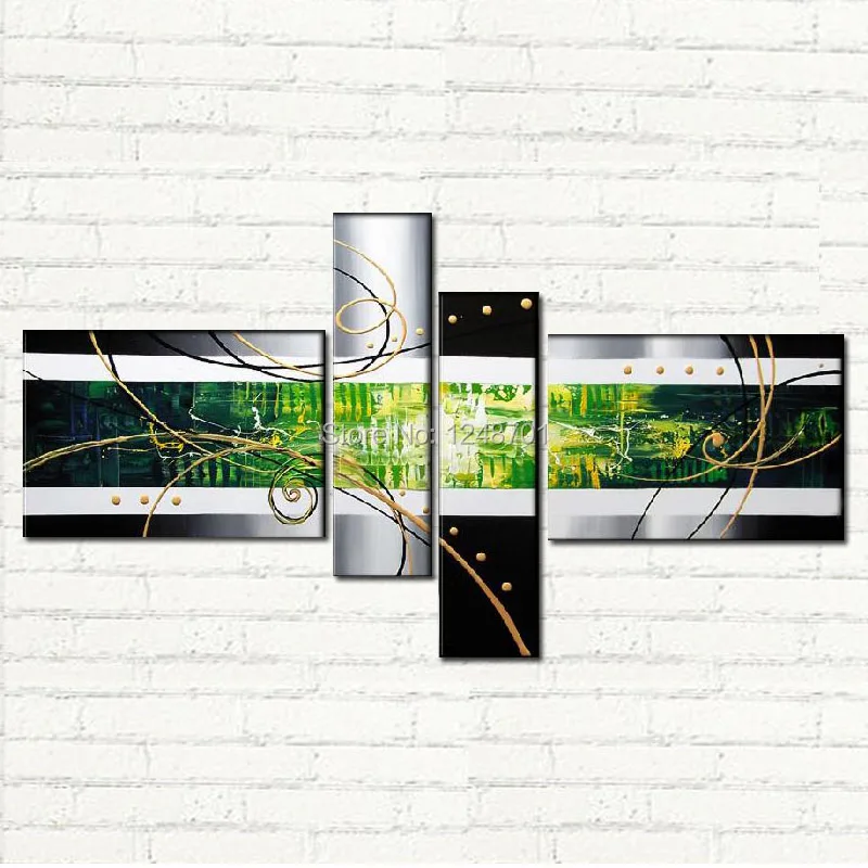 Hand Painted Abstract Acrylic Paintings On Canvas 4 Panel green Big Wall Pictures For Living Room Decoration Set Unframed
Hand Painted Abstract Acrylic Paintings On Canvas 4 Panel green Big Wall Pictures For Living Room Decoration Set Unframed