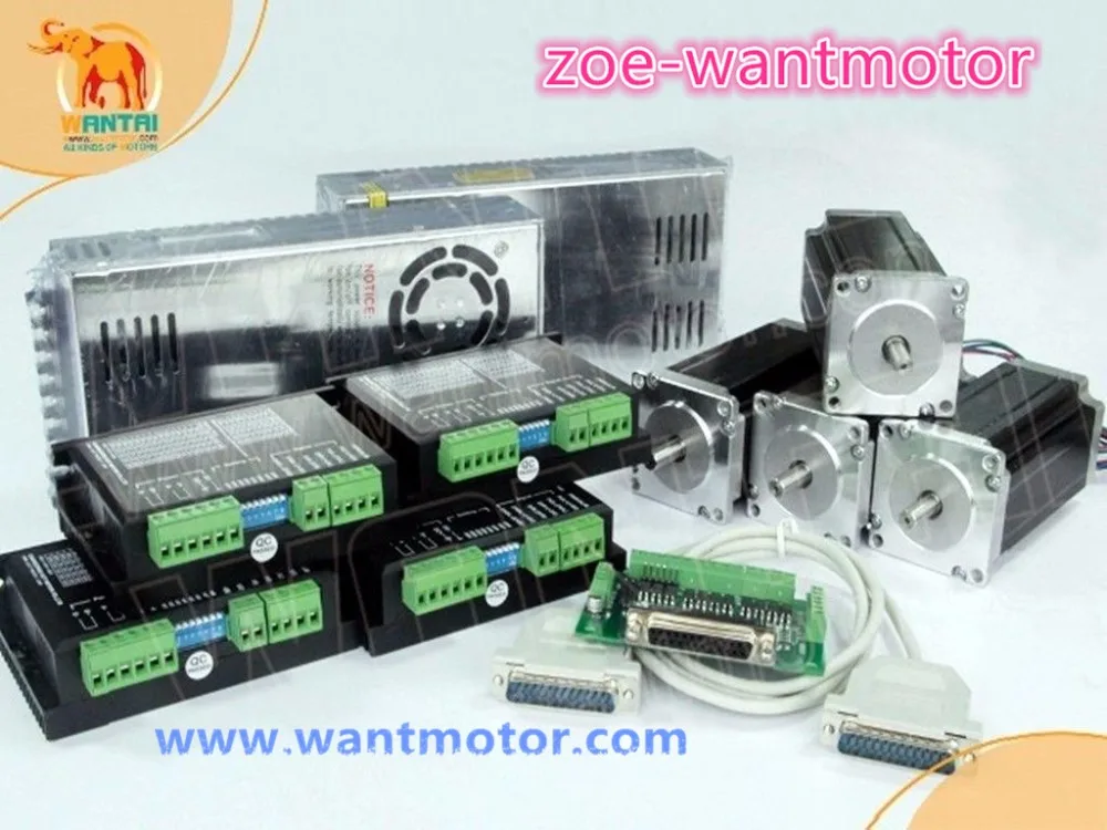 Russian free shipping!CNC Wantai 4 Axis Nema 23 Stepper Motor WT57STH115-4204A 4.2A 425oz-in&Driver DQ542MA 50V 4.2A 128Micro
Russian free shipping!CNC Wantai 4 Axis Nema 23 Stepper Motor WT57STH115-4204A 4.2A 425oz-in&Driver DQ542MA 50V 4.2A 128Micro