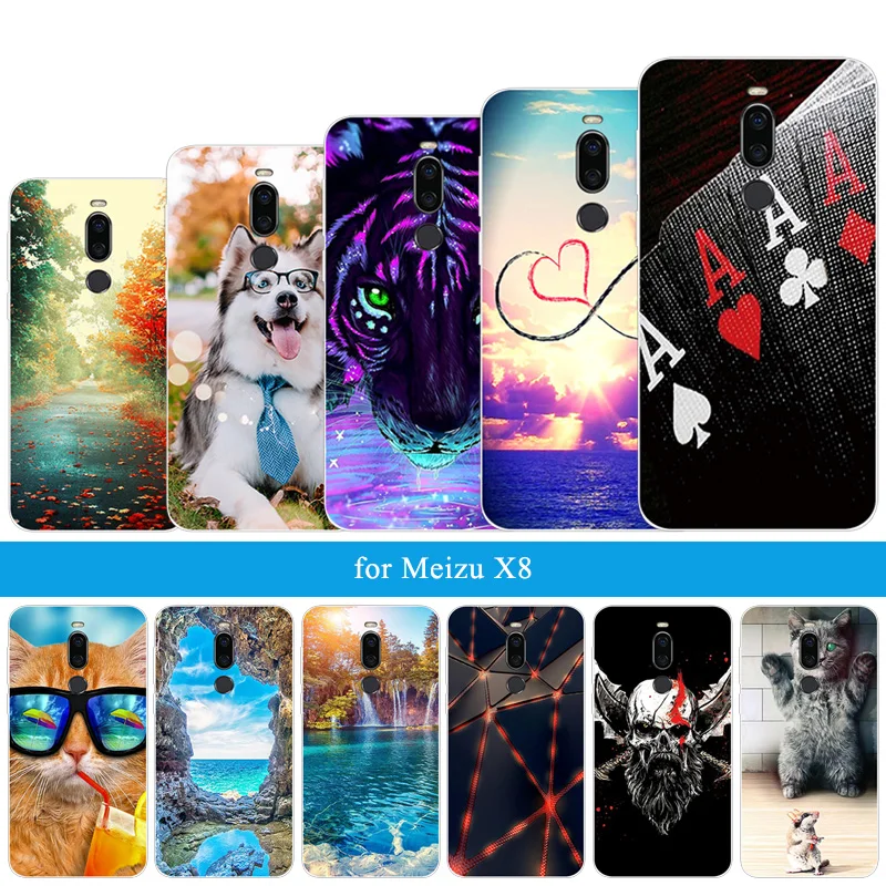 Чехол для Meizu X8 X 8 прозрачный гелевый мягкий чехол телефона 6 2 дюйма ультратонкий
