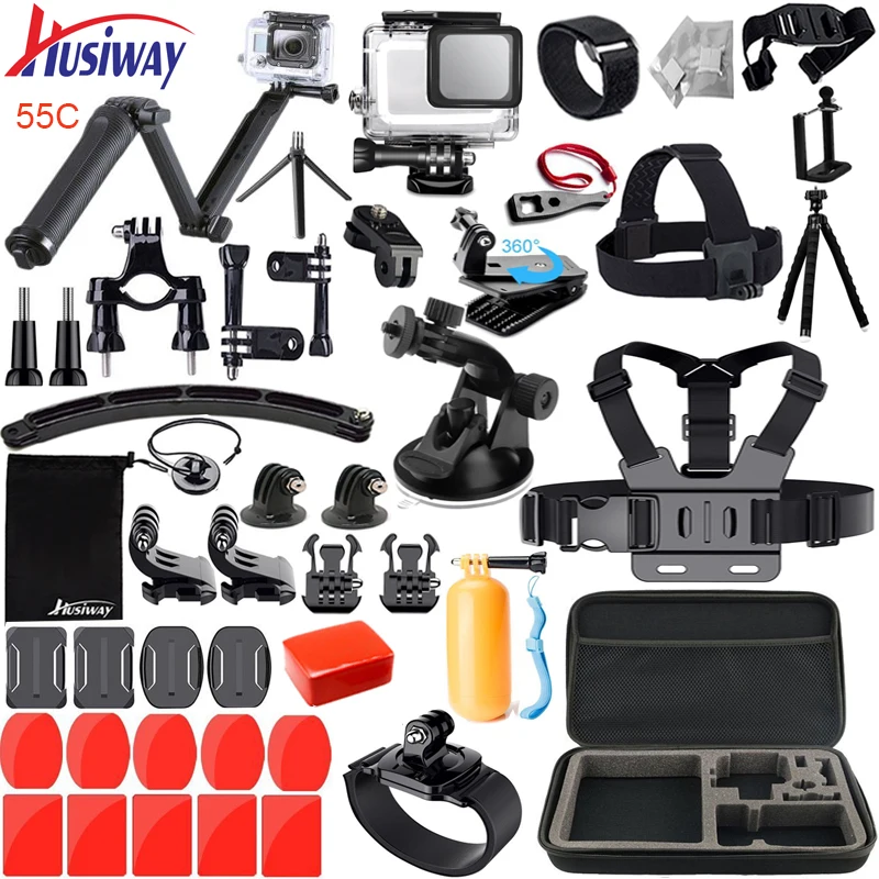 Husiway Accessories Kit for Gopro / Go pro hero 7 6 5 Waterproof Housing Set for Gopro Hero5 6 7 Black Camera 55A
Husiway Accessories Kit for Gopro / Go pro hero 7 6 5 Waterproof Housing Set for Gopro Hero5 6 7 Black Camera 55A